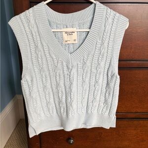 Abercrombie & Fitch Soft Blue Knit Sweater Vest